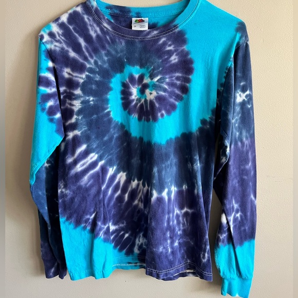 Fruit of the Loom Tie-Dye Tee in Blue and Purple - Picture 1 of 4